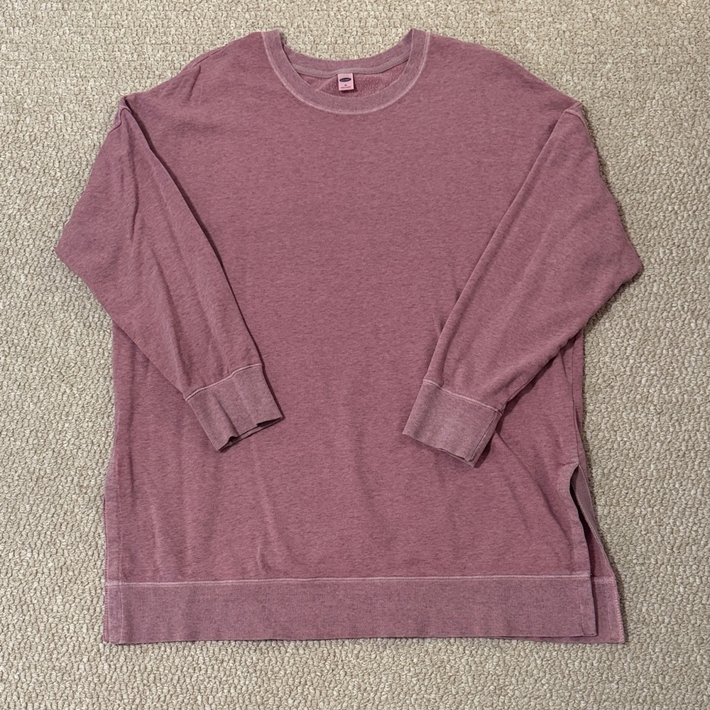 Old Navy Women’s Distressed Dusty Rose Oversized Sweatshirt